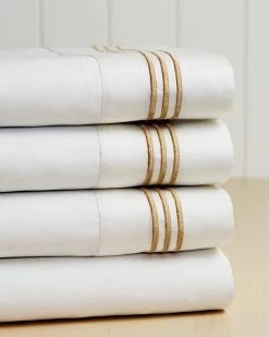 Discount 🤩 Westport 300TC Hotel Embroidered Sateen Sheet Set Home Sheets ⭐