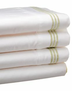 Discount ✨ Westport 300TC Three Line Merrow Embroidered Sheet Set Home Sheets ✔️